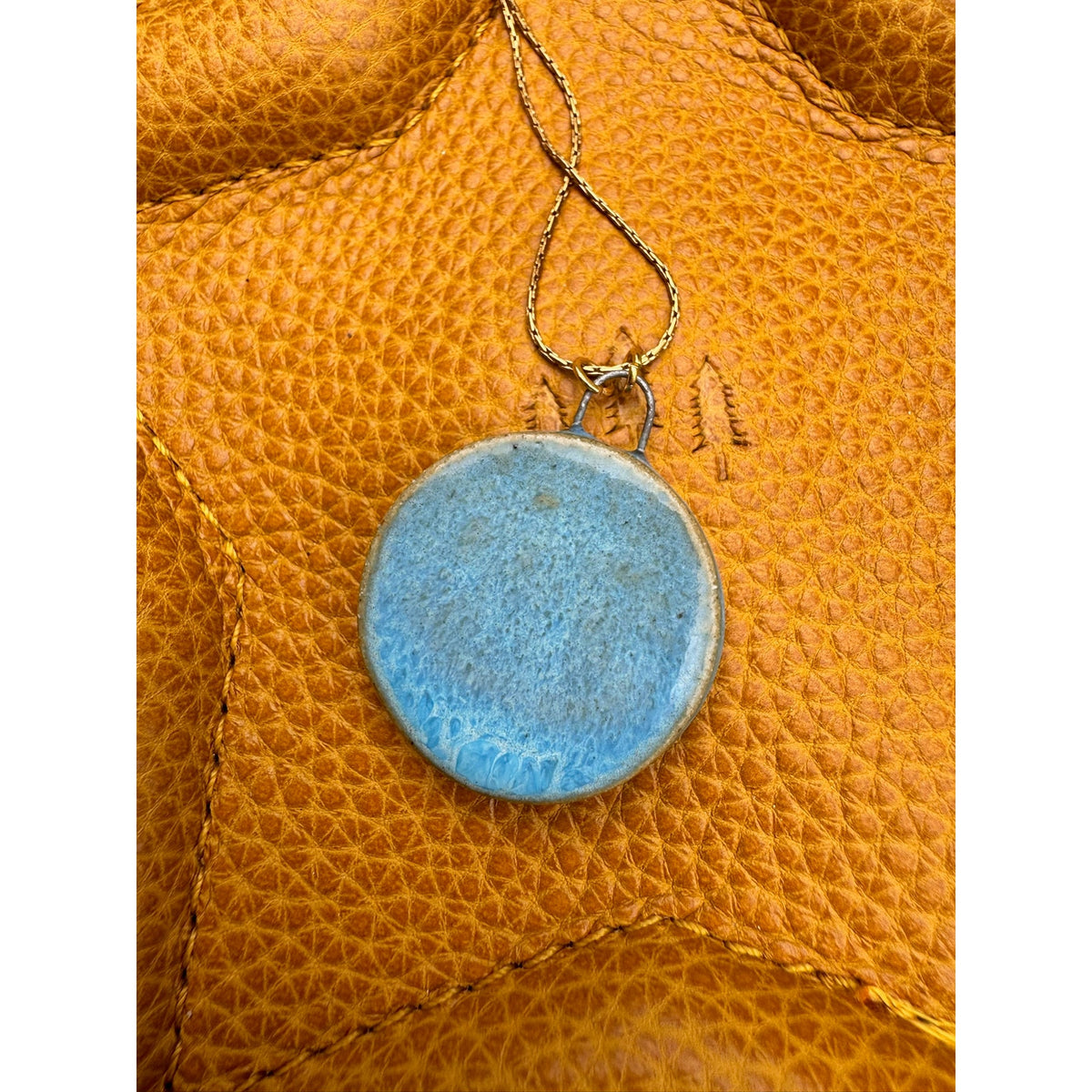 Rising Sun Pendant Necklace Ceramic Kiln Fired Handcrafted Pendant Jewelry