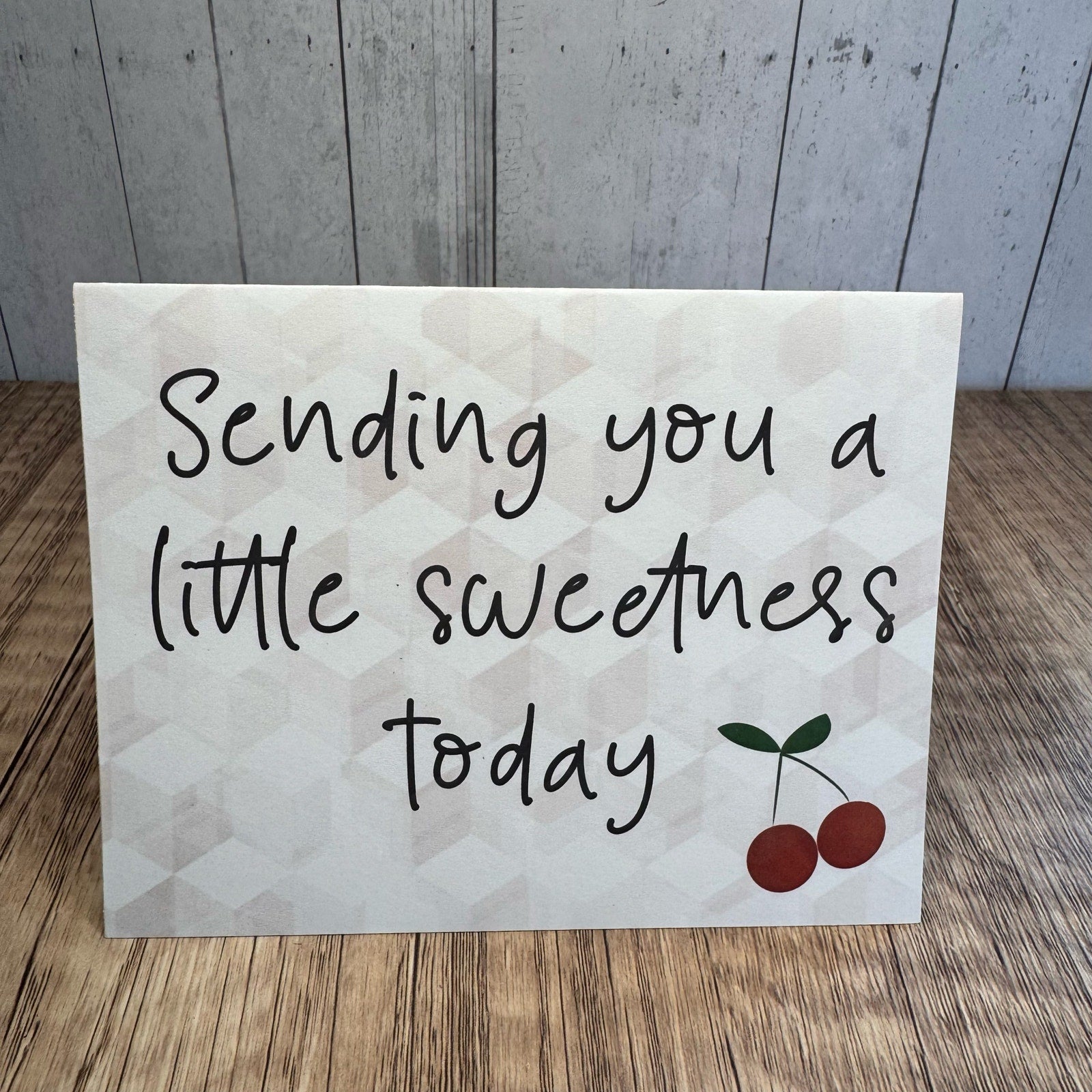 Greeting Cards Blank Cards Thank You Notes Handmade Cherries Cherry Pink Card