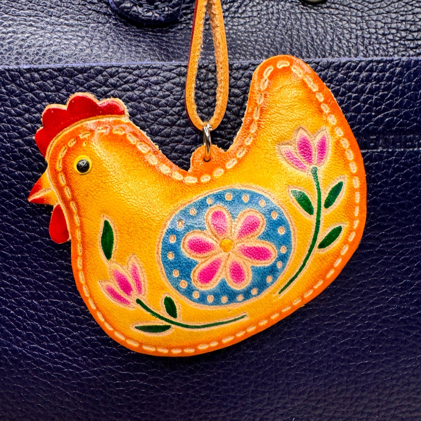 Genuine Leather Purse Charm Chicken Bag Charm Leather Flair Farm Lover NEW!