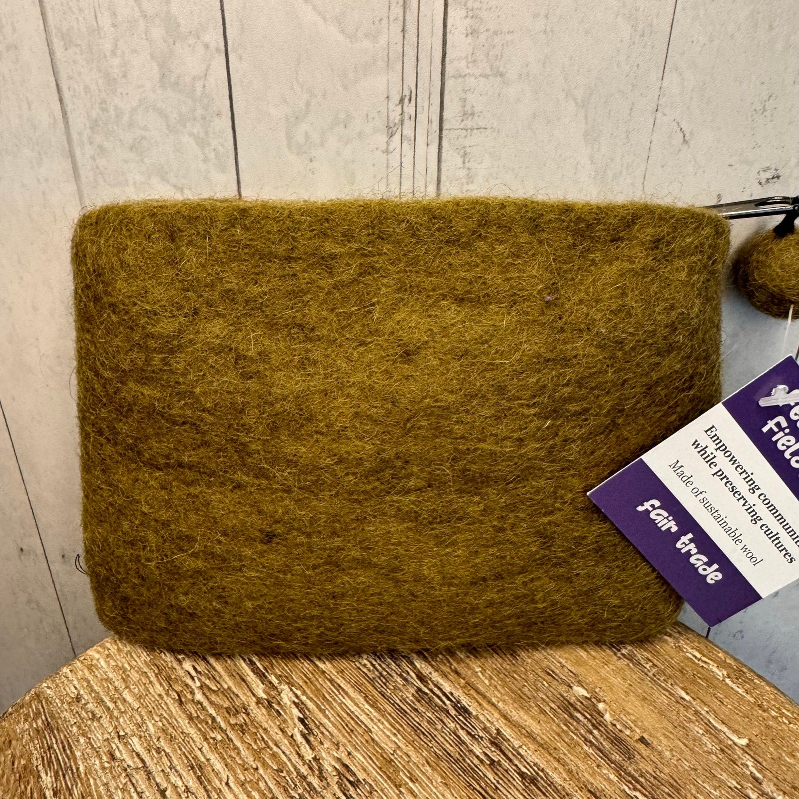 Felted Wool Green Wallet Pouch Woodpecker Bird Lover Makeup Bag New FAST SHIP