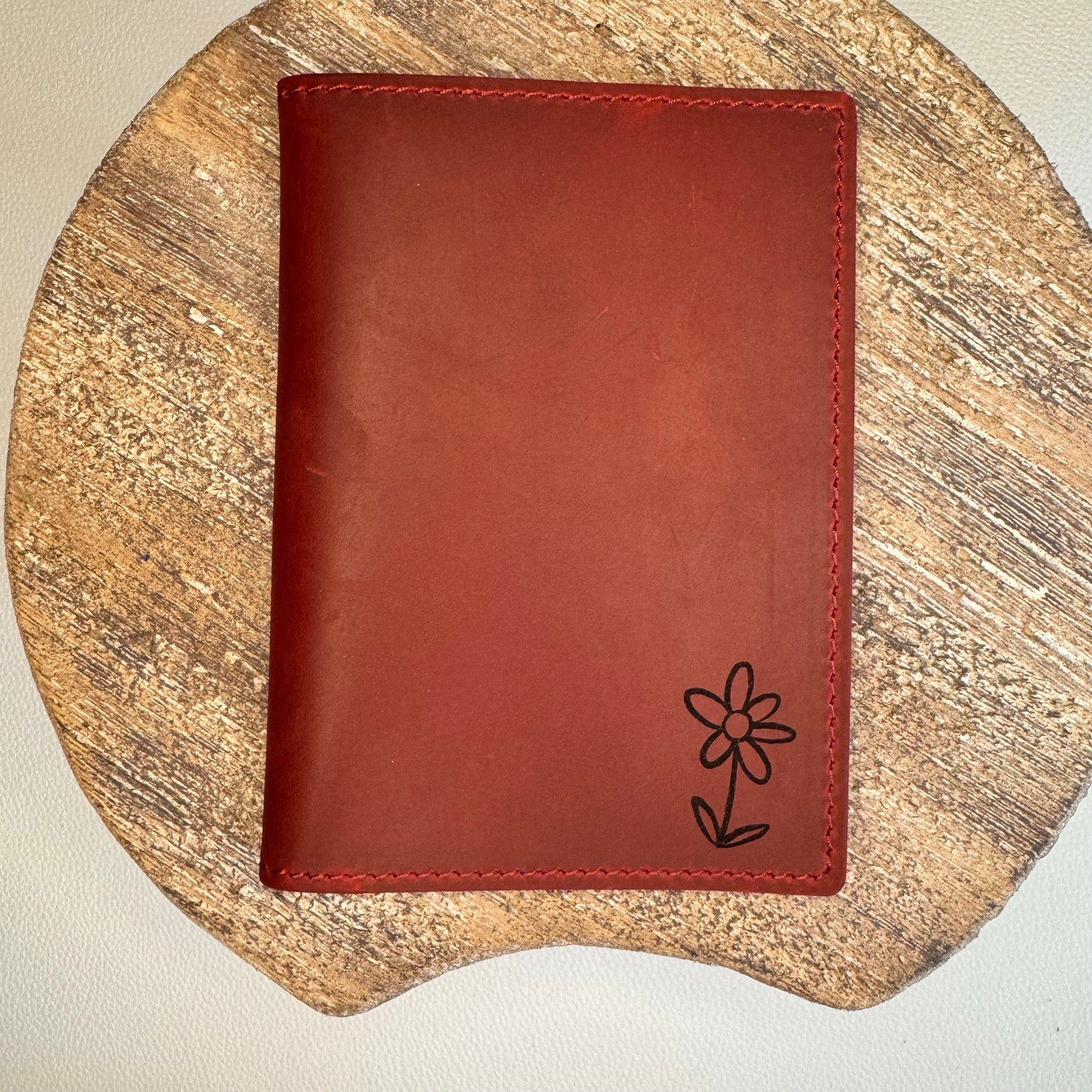 Genuine Leather Passport Holder DEEP RED Passport Wallet NEW FAST SHIP