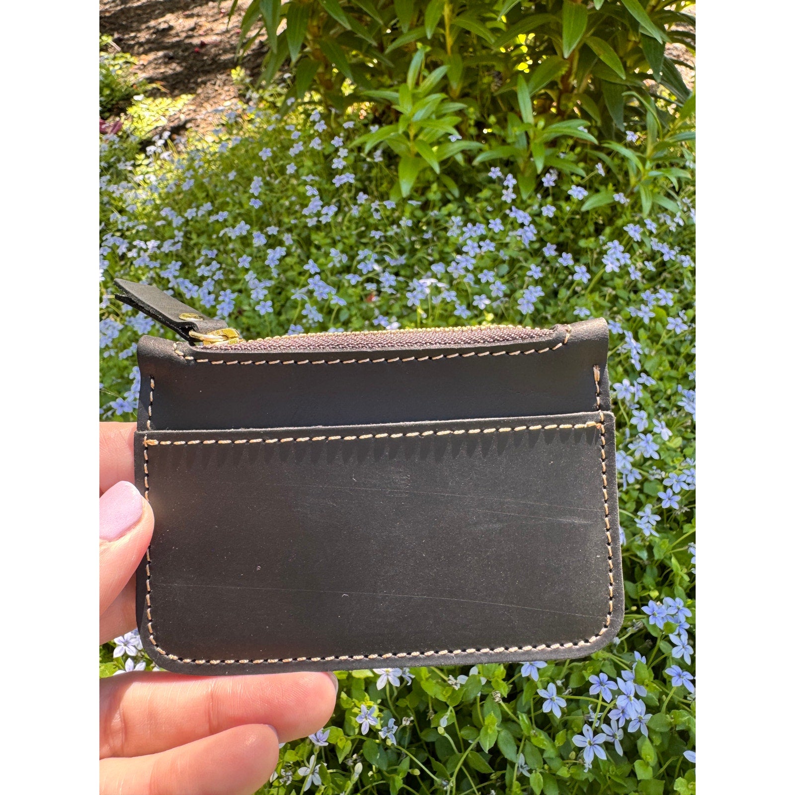 Genuine Leather Wallet BLACK Leather Credit Card Holder Black Leather Wallet