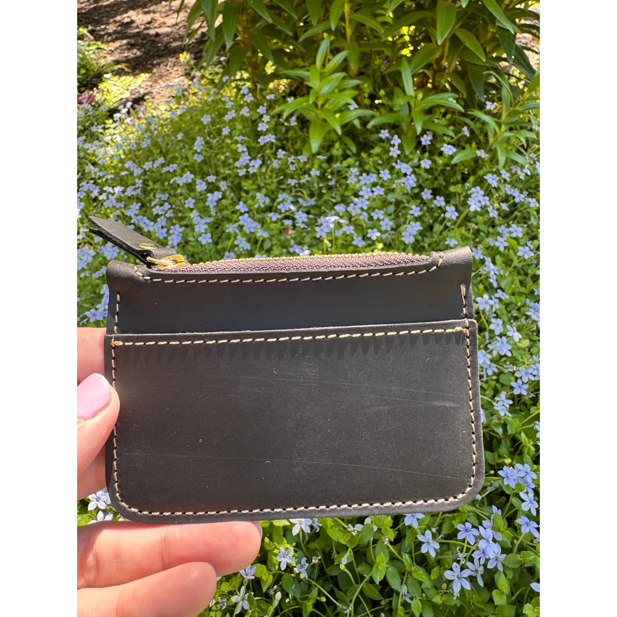 Genuine Leather Wallet BLACK Leather Credit Card Holder Black Leather Wallet