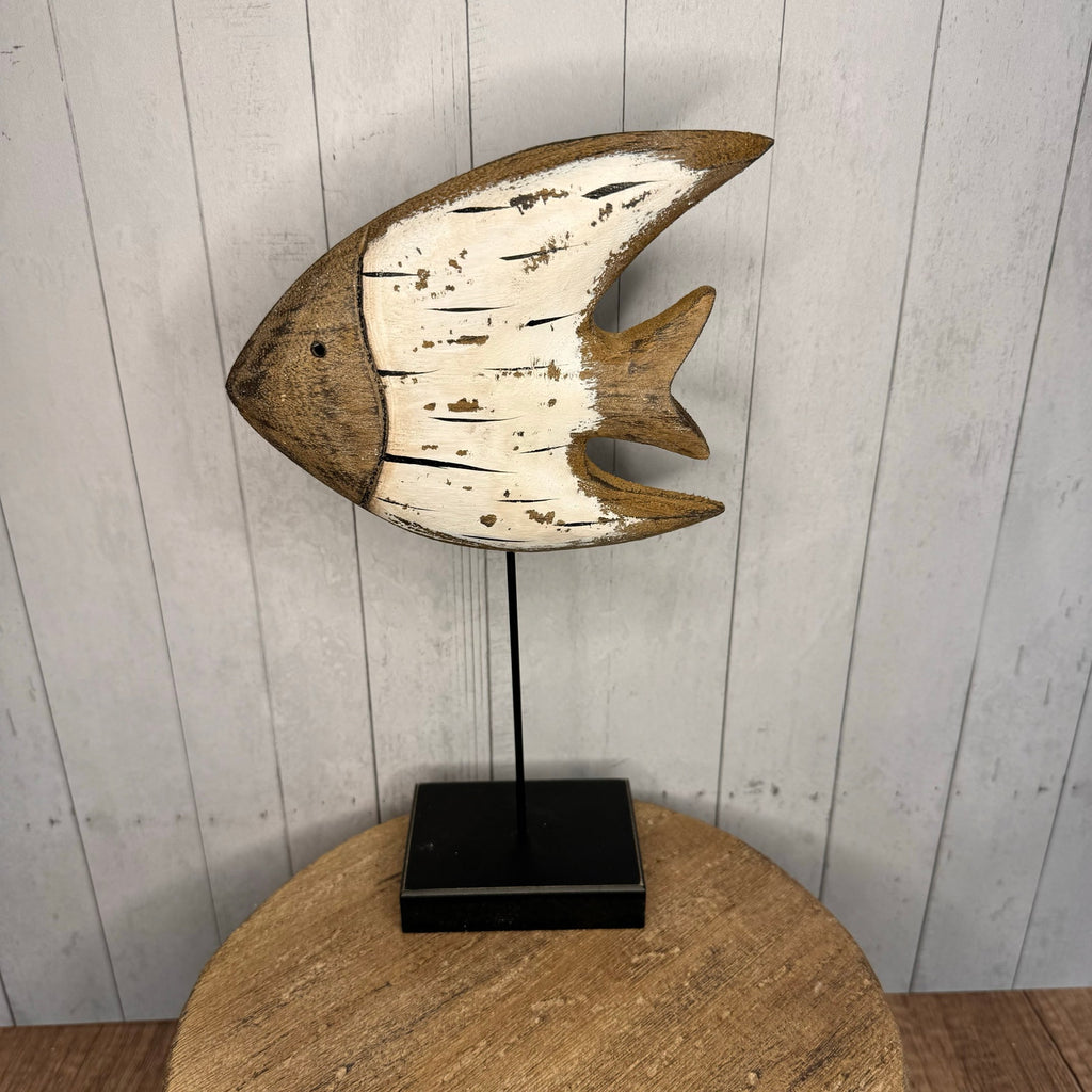 Wood Butterfly Fish Sitter Home Decor Rustic Art Nature Lover Seabird Ocean NEW