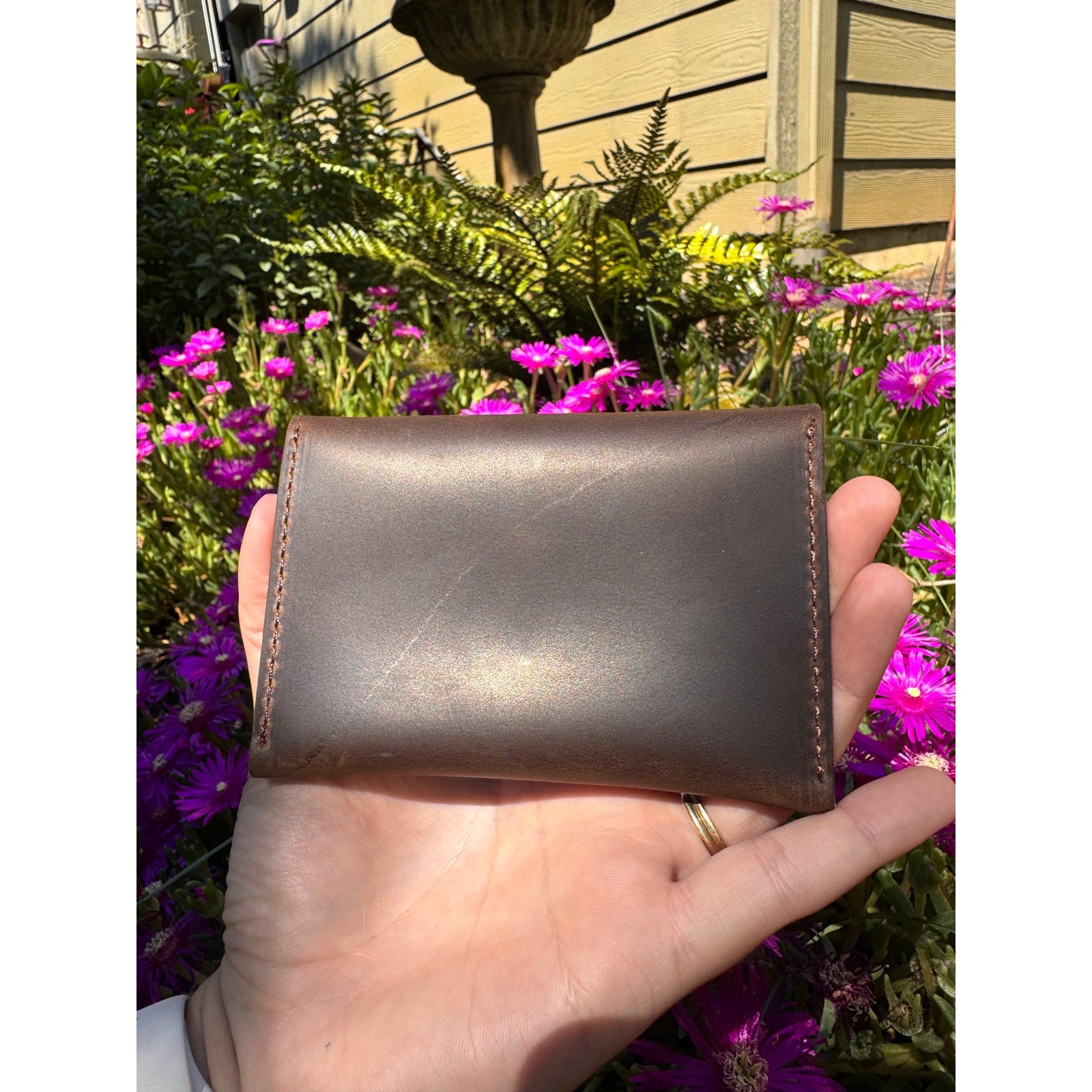 Genuine Leather Wallet  NEUTRAL BROWN Credit Card Holder Wallet NEW FAST SHIP