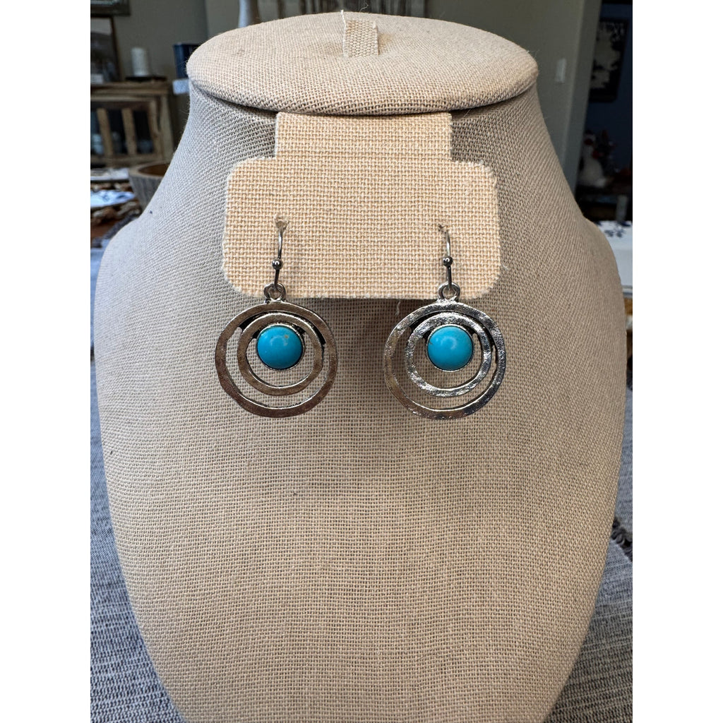Silver Turquoise Earrings Turquoise Accessories Silver Earrings Boho