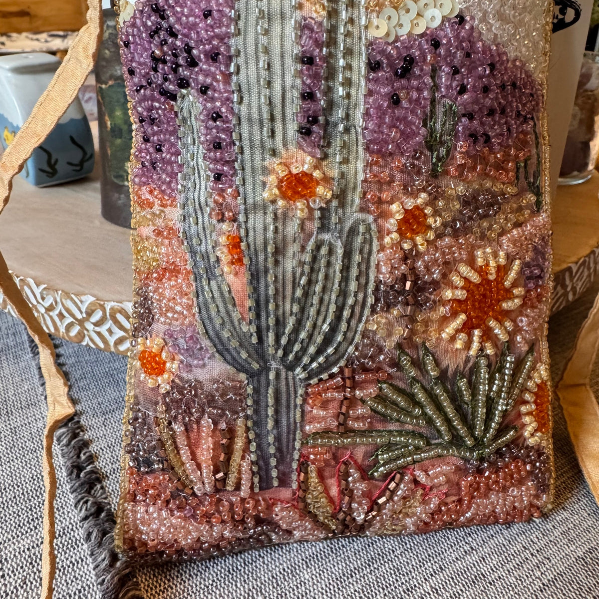 Beaded Cactus Crossbody Club Bag Phone Bag Small Night out Purse