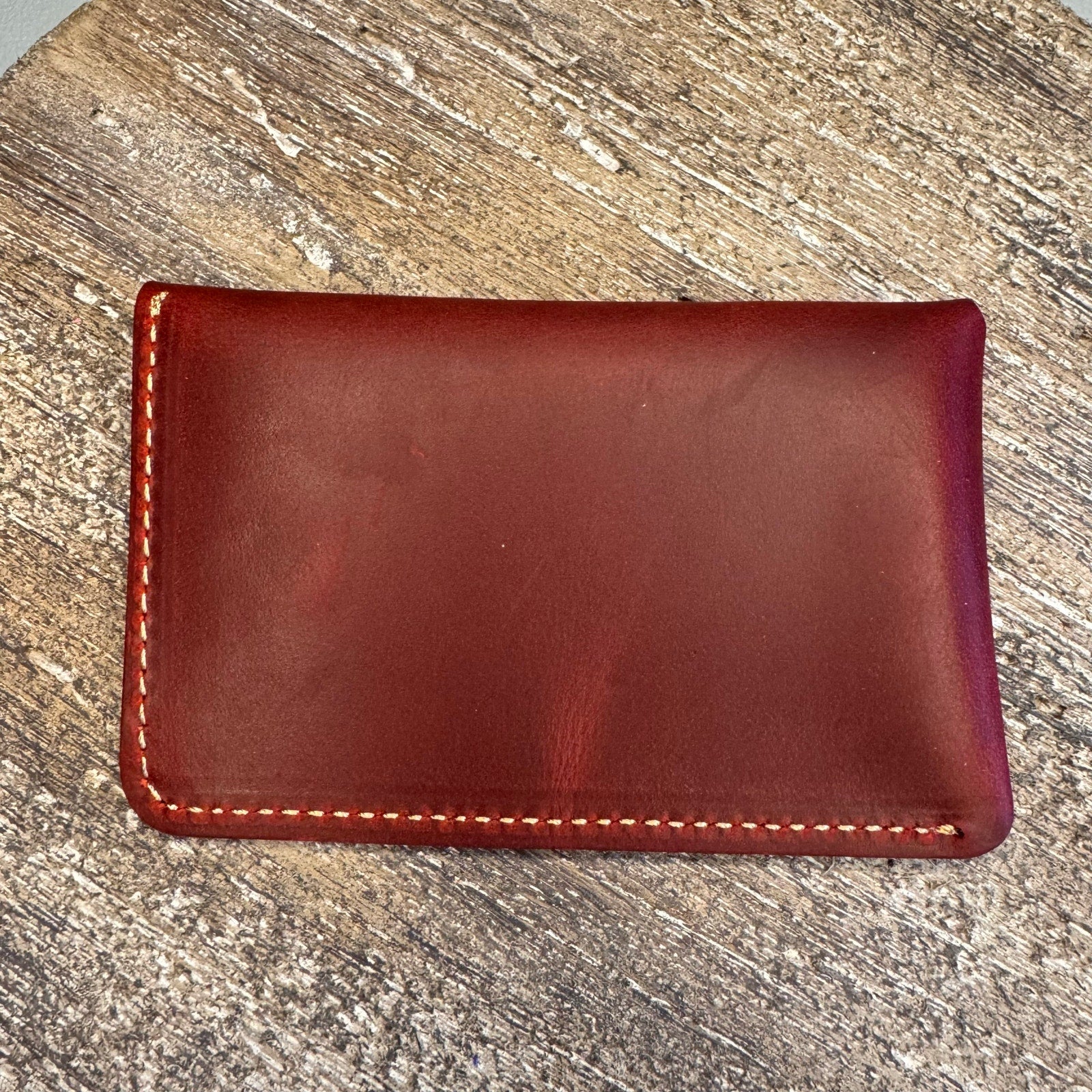 Genuine Leather Wallet  DEEP RED Credit Card Holder Wallet NEW FAST SHIP