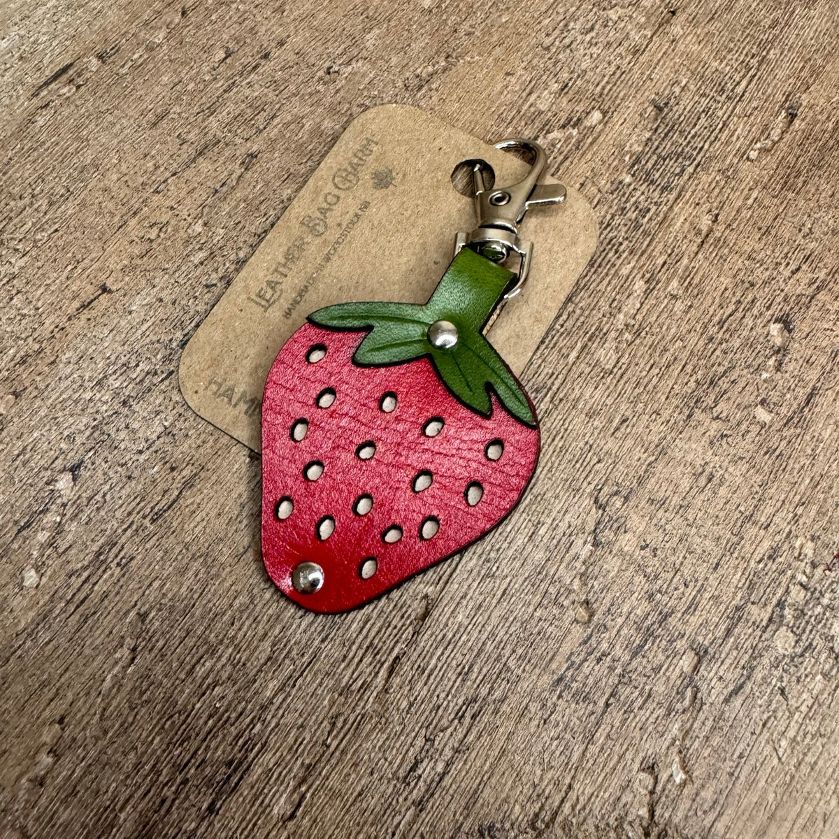 Leather Purse Charm  Strawberry Bag Charm Genuine Leather Crossbody Charm NEW