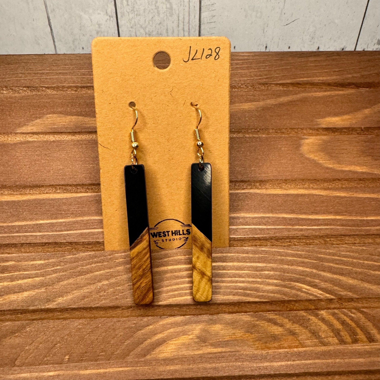 Purple Earrings Resin Wood Earrings Dangle Boho Earrings Fast Ship NEW