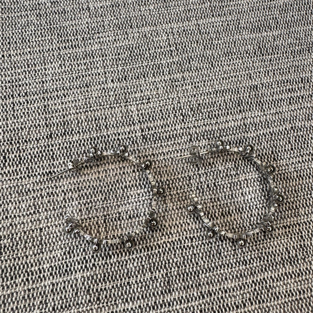 Silver Flower Hoops Hoop Earrings Boho Accessories Flower Accessories NEW!