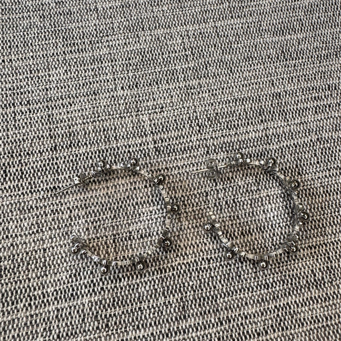 Silver Flower Hoops Hoop Earrings Boho Accessories Flower Accessories NEW!