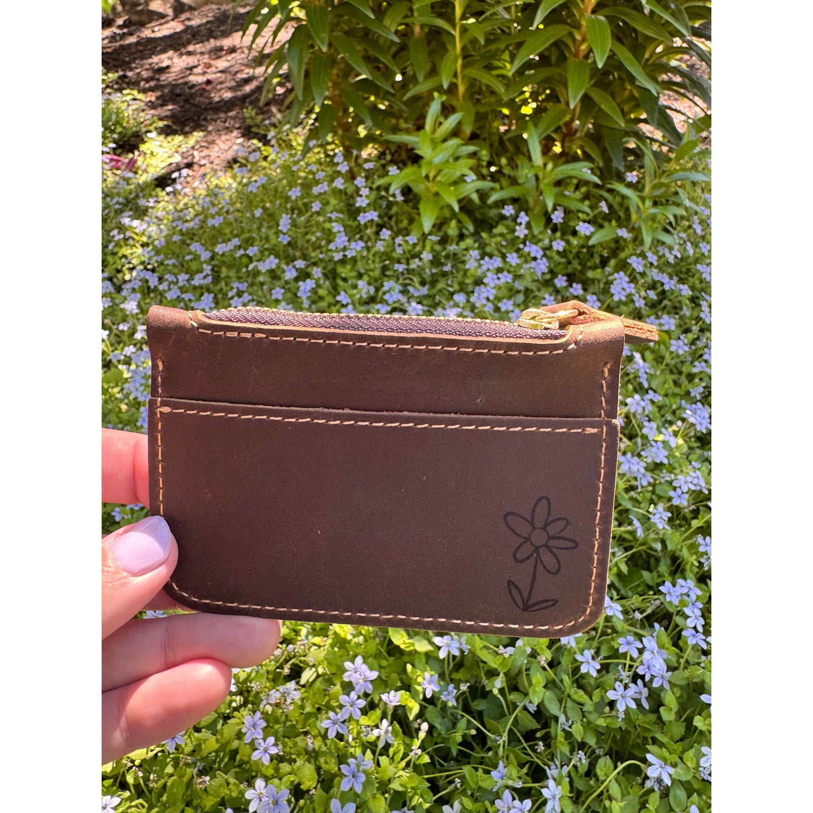 Genuine Leather Wallet DARK BROWN Credit Card Holder Black Leather Wallet