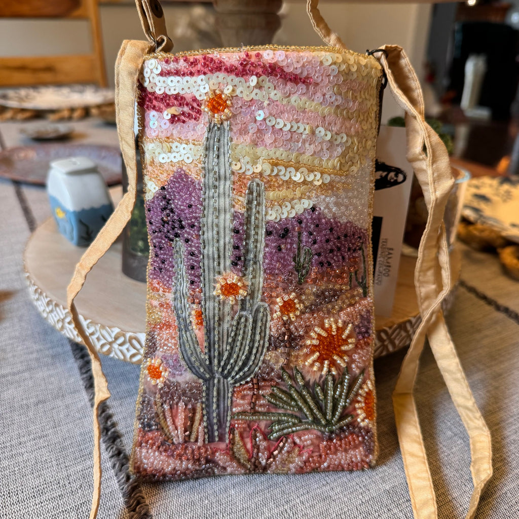 Beaded Cactus Crossbody Club Bag Phone Bag Small Night out Purse