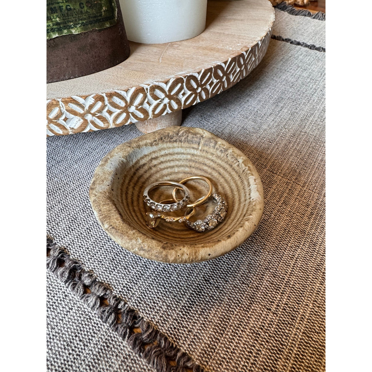 Rustic Trinket Pottery Bowl Salt Pepper Pinch Bowl Handmade Gift Trinket Dish