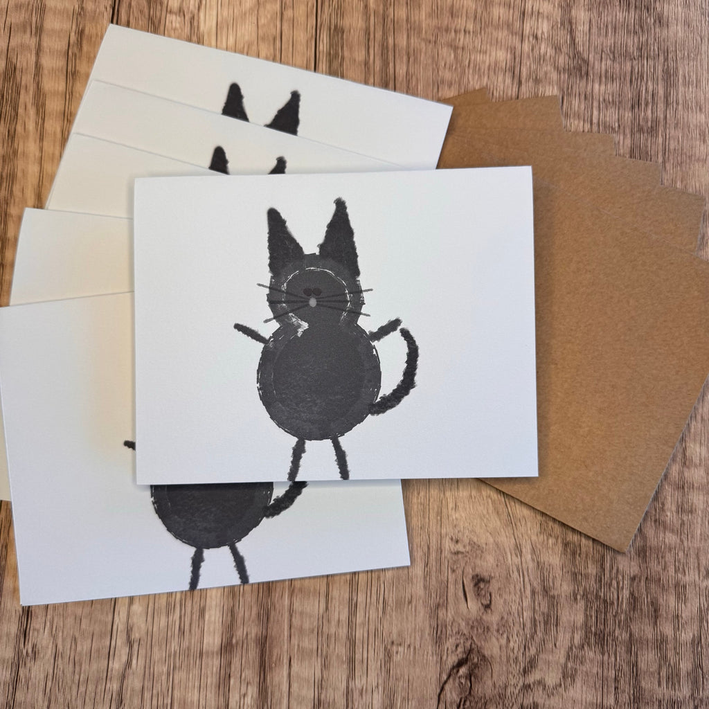 Greeting Cards Blank Notes Thank You Cards Black Cat Lover 6 w/Envelopes NEW!