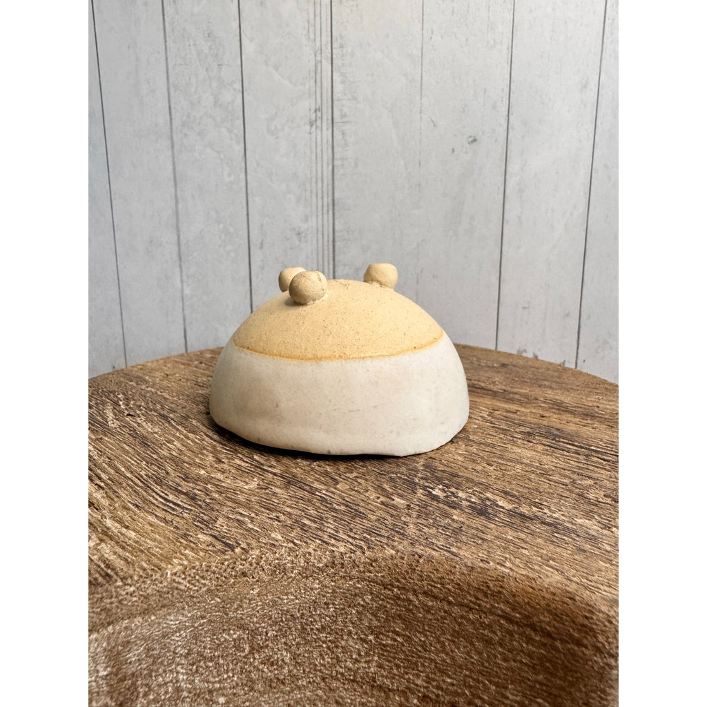 Rustic White Tan Trinket Dish Pottery Bowl Salt Pepper Pinch Bowl Artisan Dish
