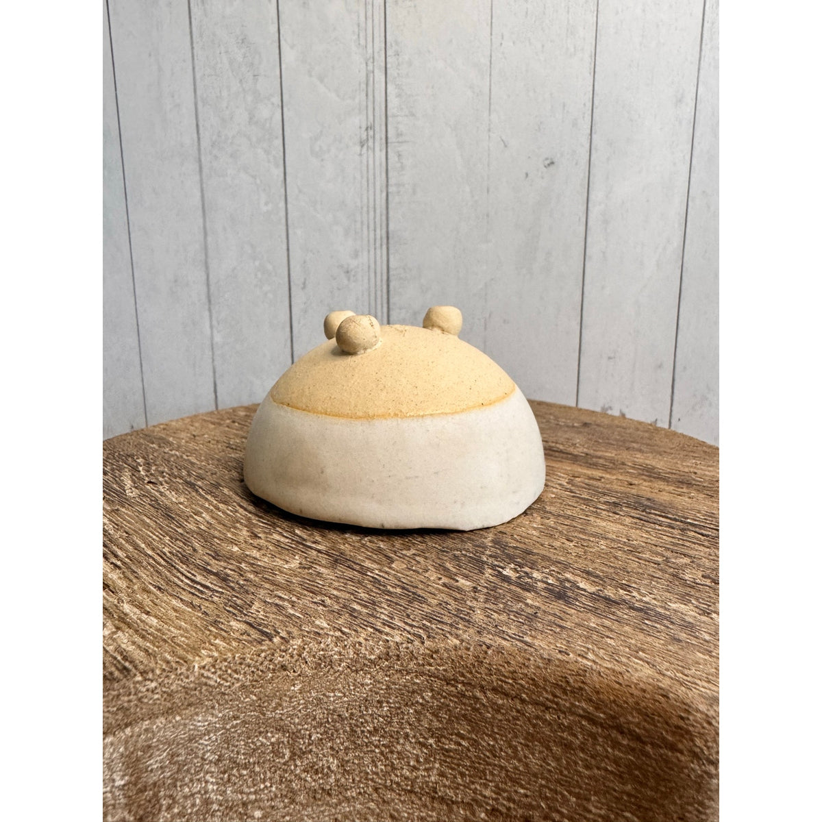 Rustic White Tan Trinket Dish Pottery Bowl Salt Pepper Pinch Bowl Artisan Dish