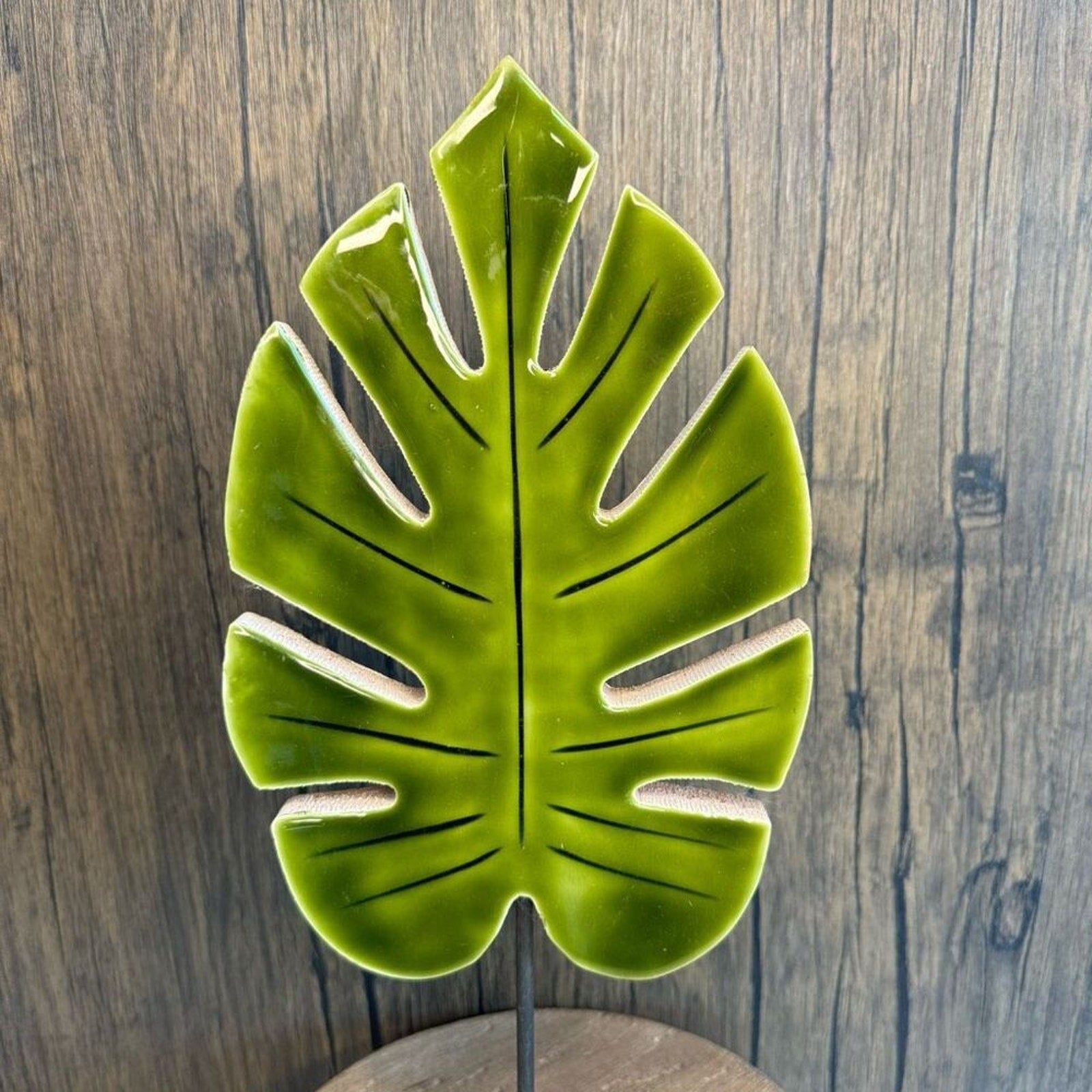 Home Decor Mango Wood Monstera Plant LARGE Sitter NEW FAST SHIP