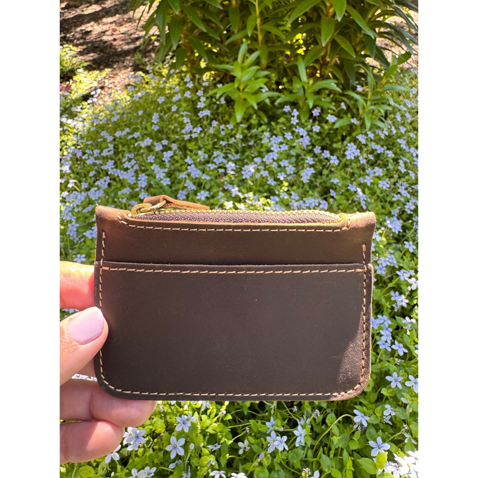 Genuine Leather Wallet DARK BROWN Credit Card Holder Black Leather Wallet