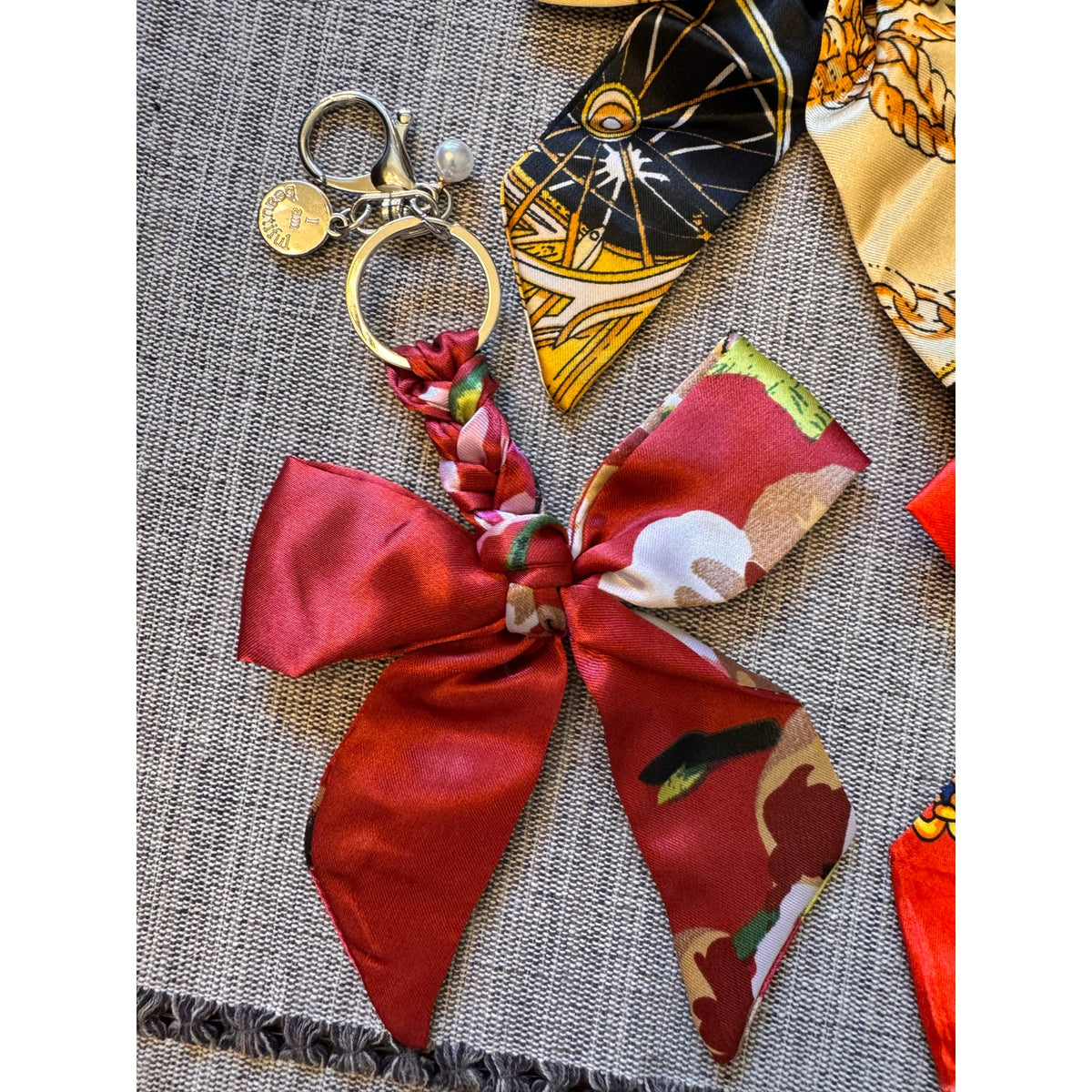 Set of 3 Bow Bag Charms Purse Charm Cute Bow Keychain Purse Accessory
