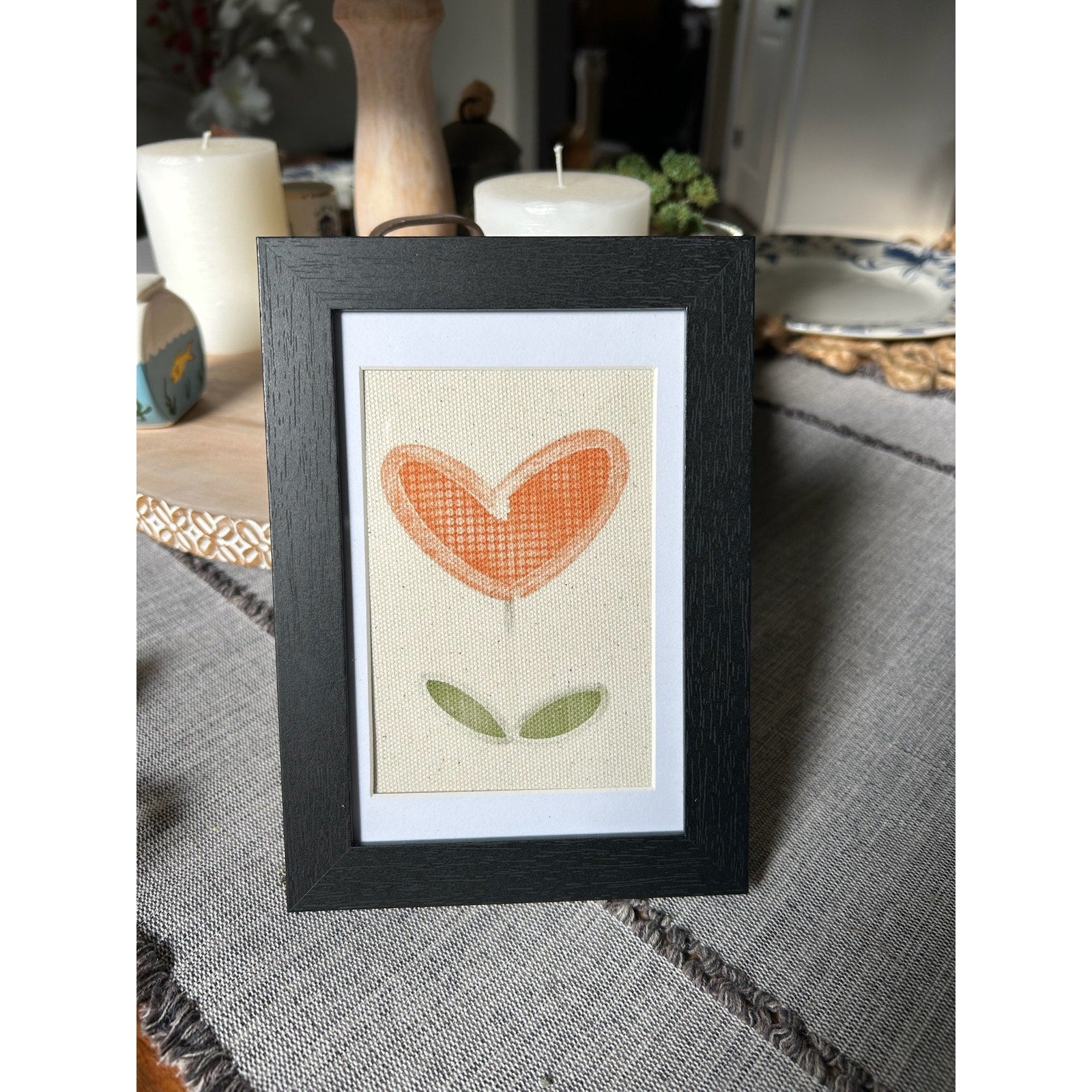 Hearts and Flowers Art Print 6 x 4 Original Wall Art Canvas Gift Home Office