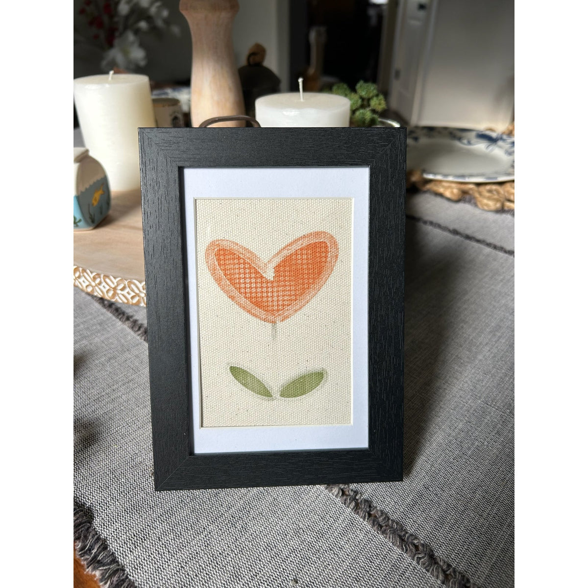 Hearts and Flowers Art Print 6 x 4 Original Wall Art Canvas Gift Home Office