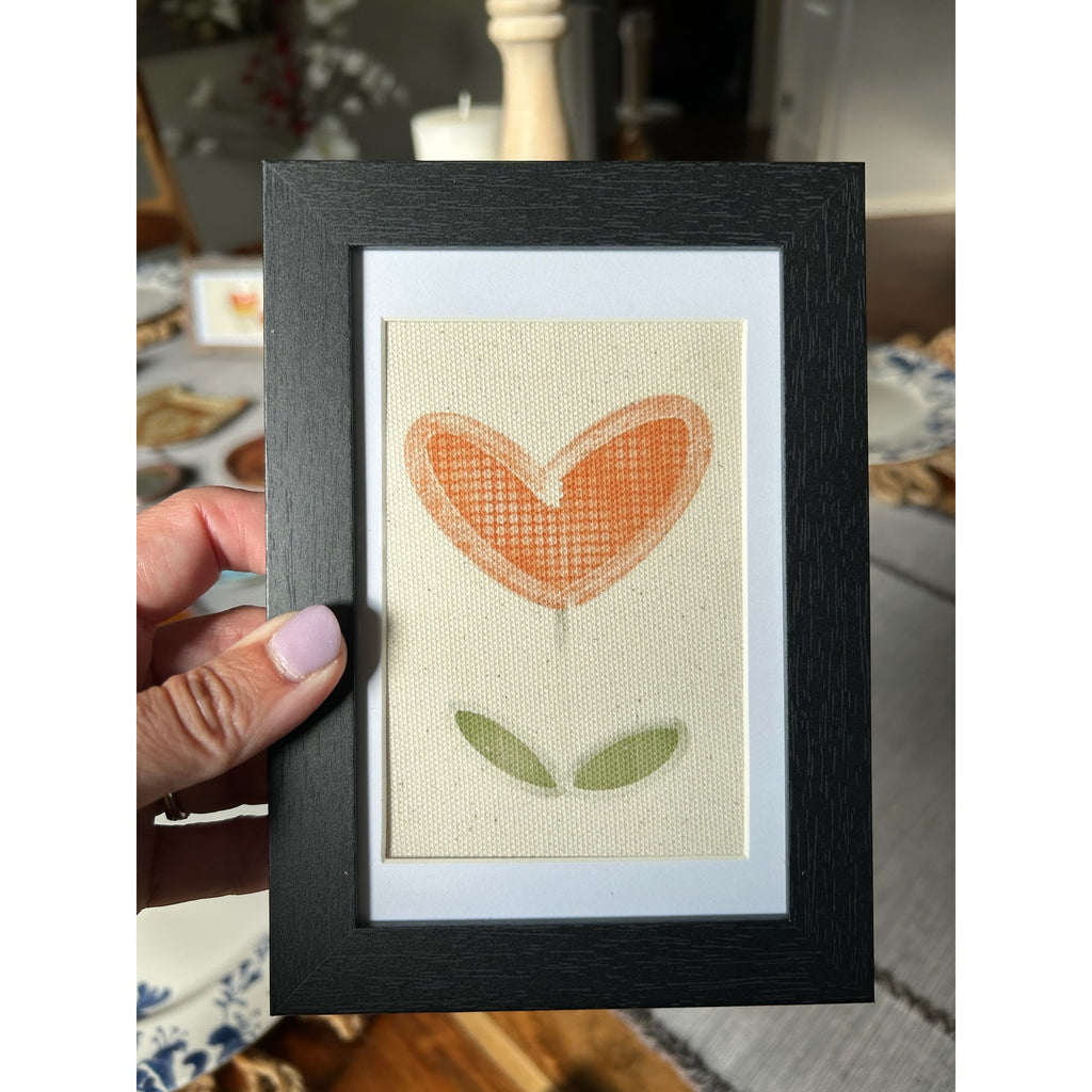 Hearts and Flowers Art Print 6 x 4 Original Wall Art Canvas Gift Home Office