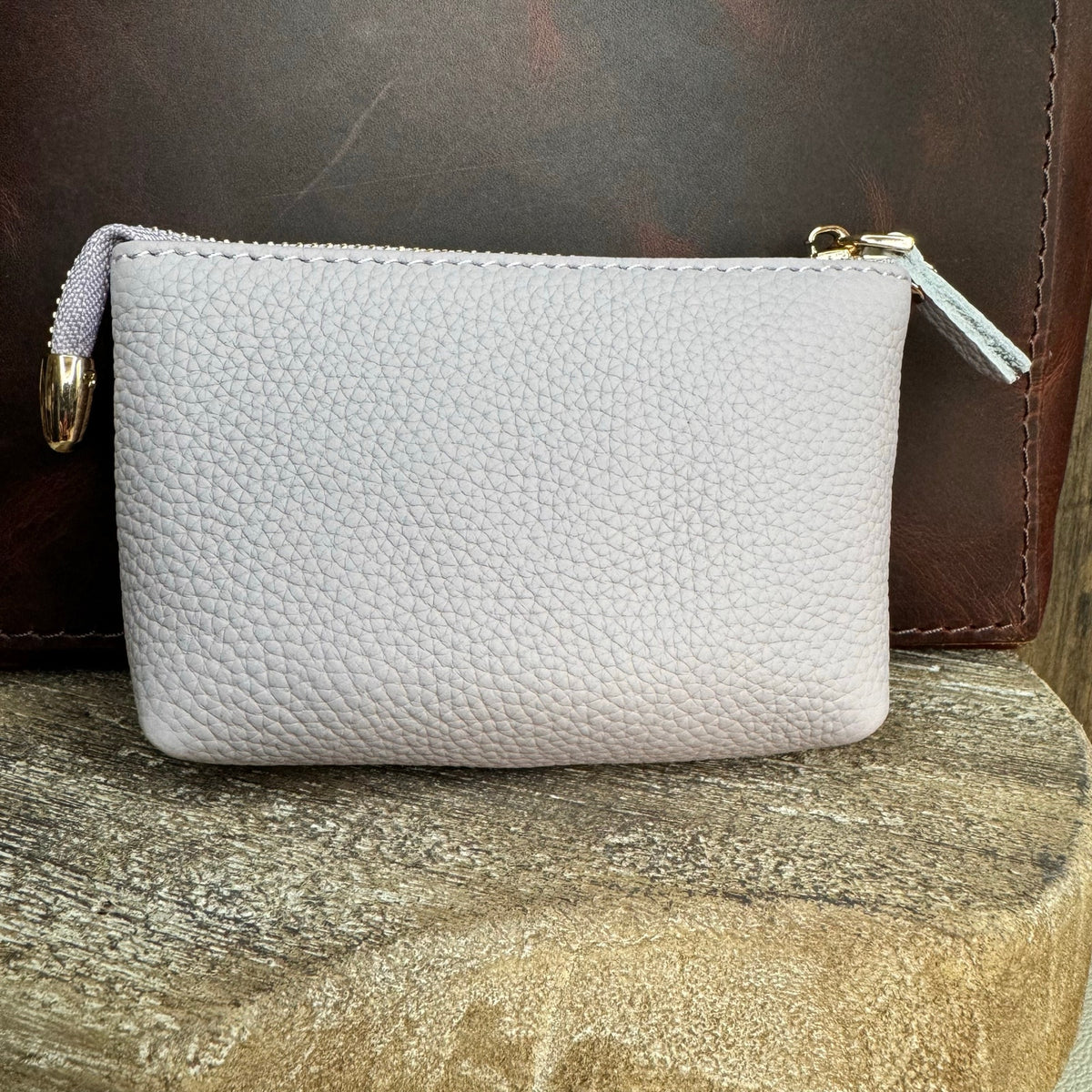 Flower Coin Purse Lavender Purple Wallet Genuine Leather Wallet NEW FAST SHIP