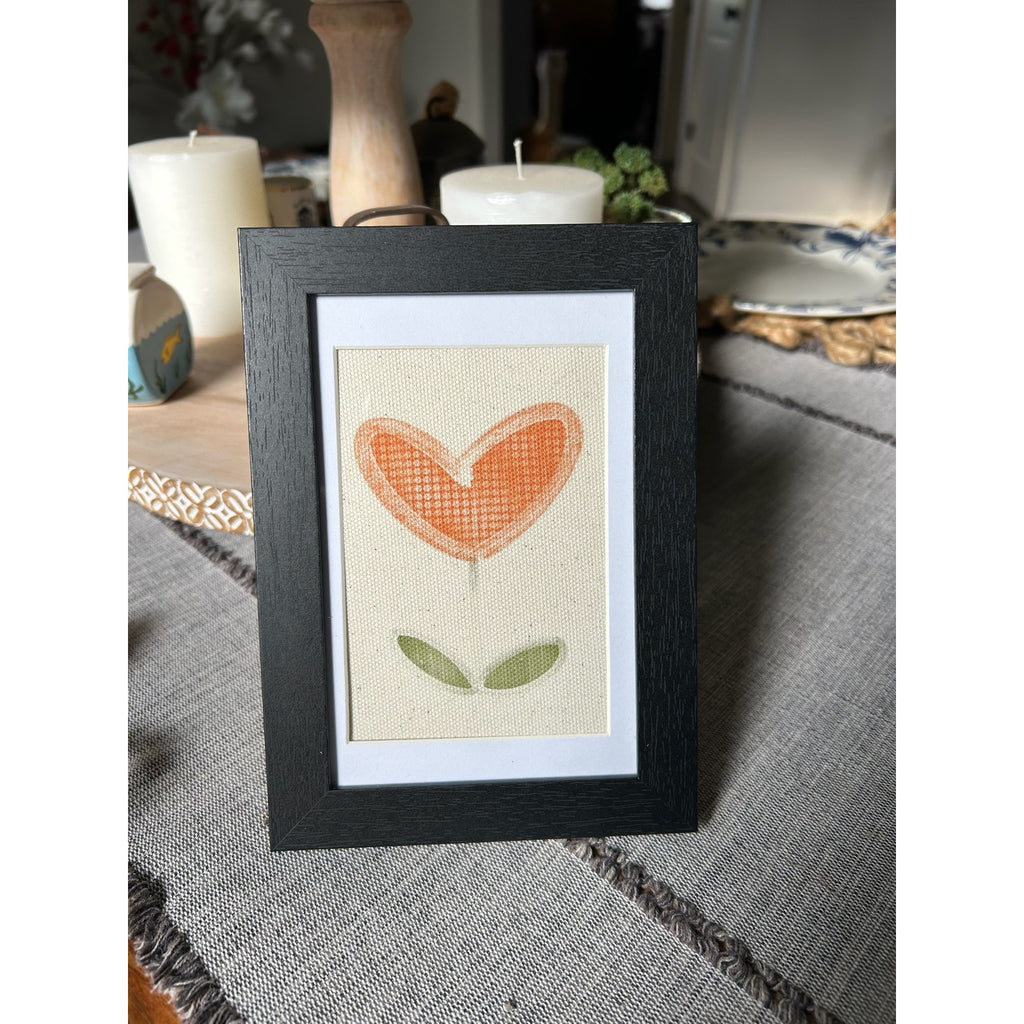 Hearts and Flowers Art Print 6 x 4 Original Wall Art Canvas Gift Home Office