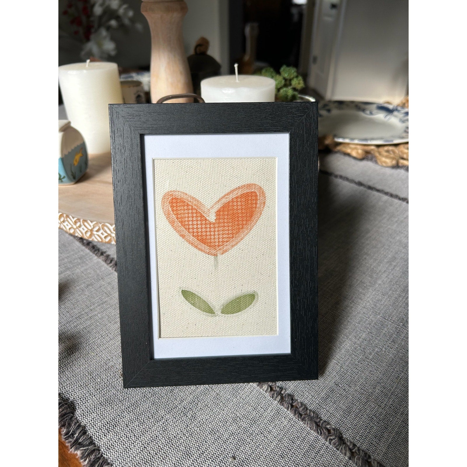 Hearts and Flowers Art Print 6 x 4 Original Wall Art Canvas Gift Home Office