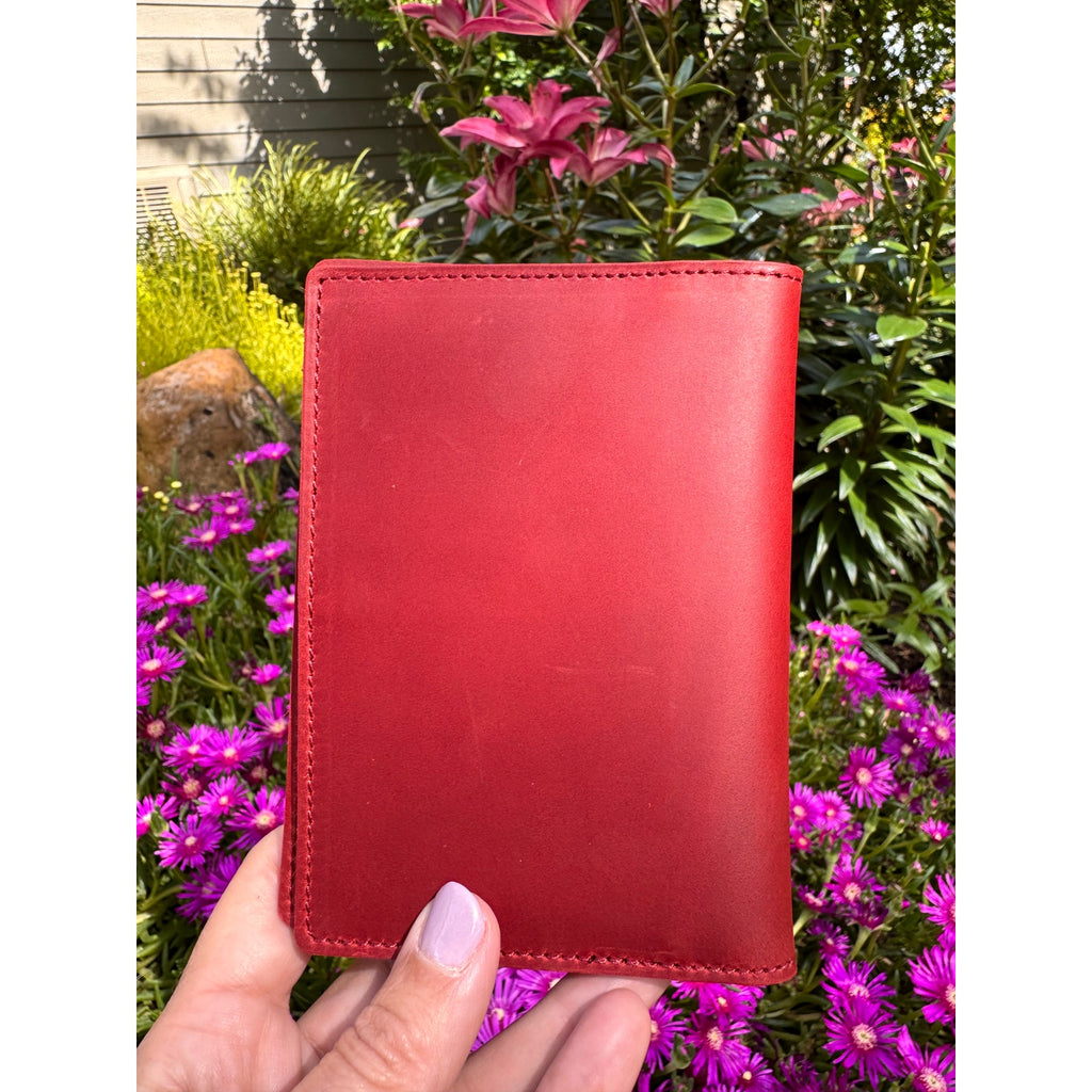 Genuine Leather Passport Holder RANGOON RED Passport Wallet NEW FAST SHIP