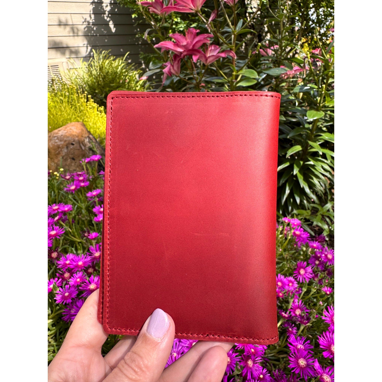 Genuine Leather Passport Holder RANGOON RED Passport Wallet NEW FAST SHIP